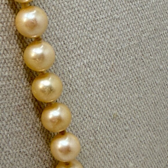 Vintage Marvella Imitation Pearl Necklace Knotted Thread Long Length Signed - Picture 7 of 13